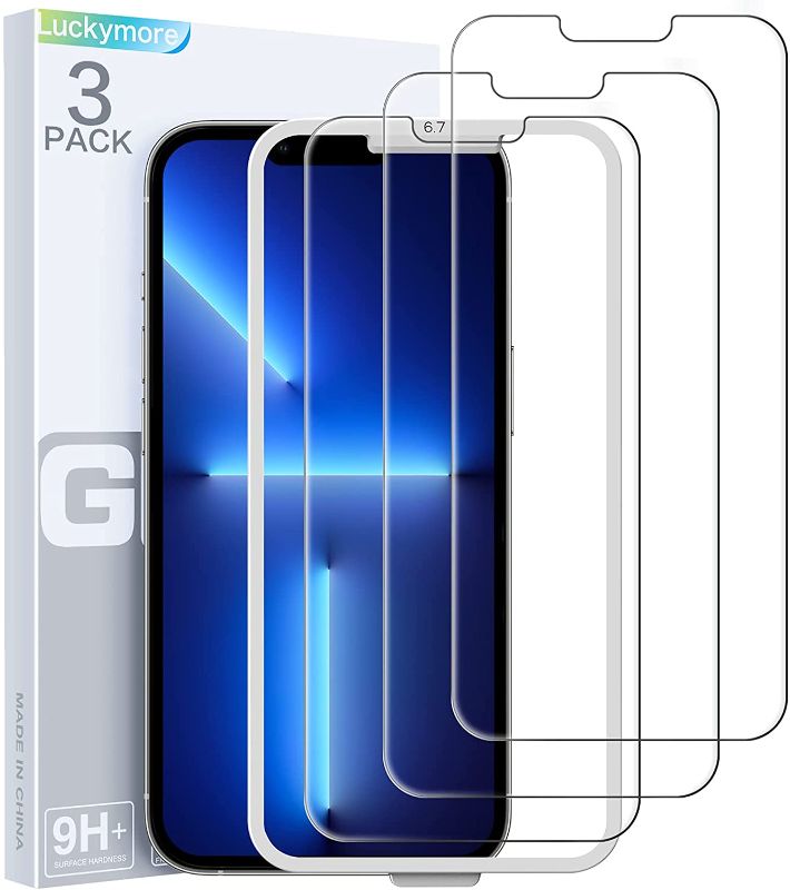 Photo 1 of Luckymore Compatible for iPhone 13 Pro Max Screen Protector 6.7 inch,Tempered Glass 3-Pack(2)