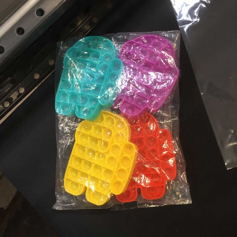 Photo 2 of 4 Packs Pop Poop Fidget Toy, Sensory Anxiety Stress Relief Satisfying ADHD fidgets Bubble Figetget Popper Figit Set, Purple Orange Yellow Green Poppop Fidgettoys