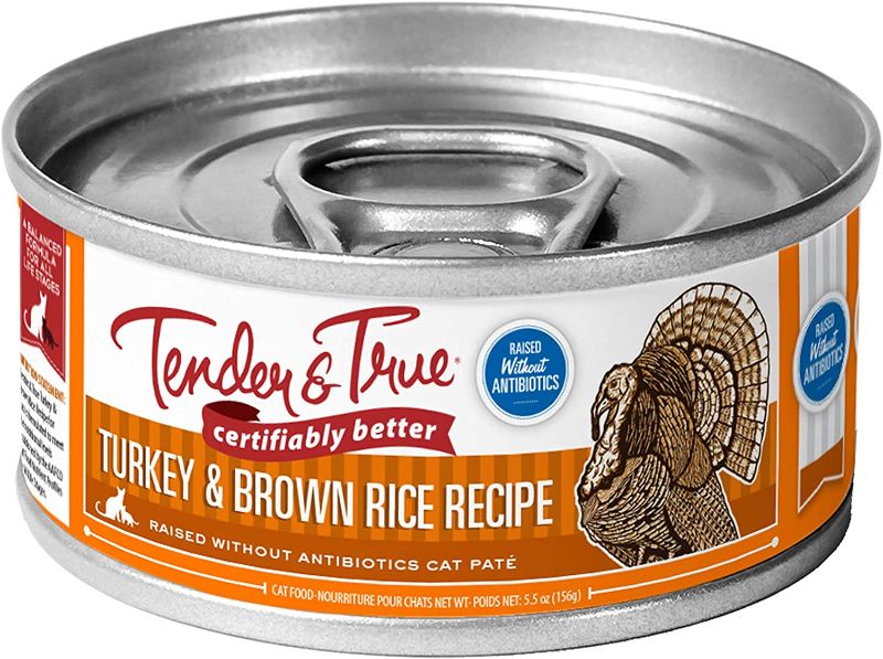 Photo 1 of  EXP 9/24 Tender & True Antibiotic-Free Turkey & Brown Rice Recipe Canned Cat Food, 5.5 oz, Case of 24