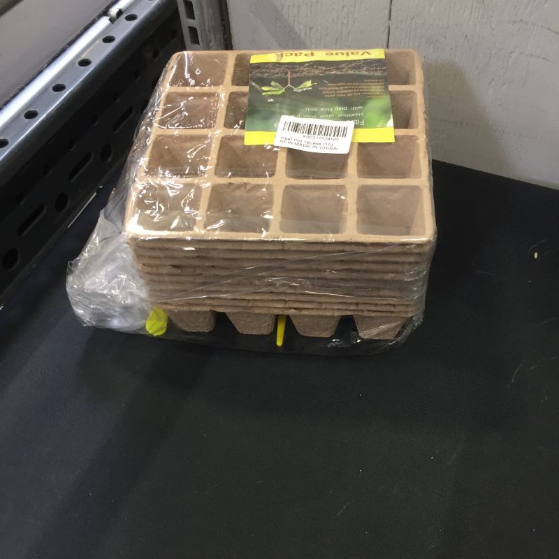 Photo 2 of 160Cells Seedling Start Trays,10 Pack Peat Pots Seedling Pots Biodegradable,Seedling Starter Kit,Organic Germination Plant Starter Trays,Cell Pots with 100 Labels,2 Transplant Tools,1 Spray Bottle