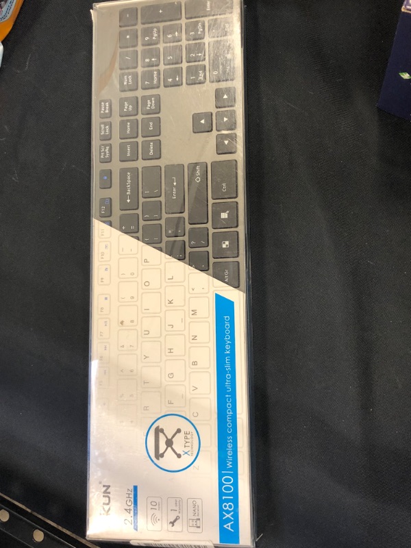 Photo 2 of AIKUN Rechargeable 2.4G Wireless Ultra Slim Keyboard-Full Size with 106 Quiet Keys,13 Shortcuts, Numeric Keypad,LED Indicators,and Auto Power Saving,Scissor Switch
