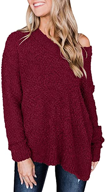 Photo 1 of Geckatte Womens V Neck Fuzzy Knit Sweater Sherpa Fleece Oversized Long Sleeve Jumper Pullover Tops s