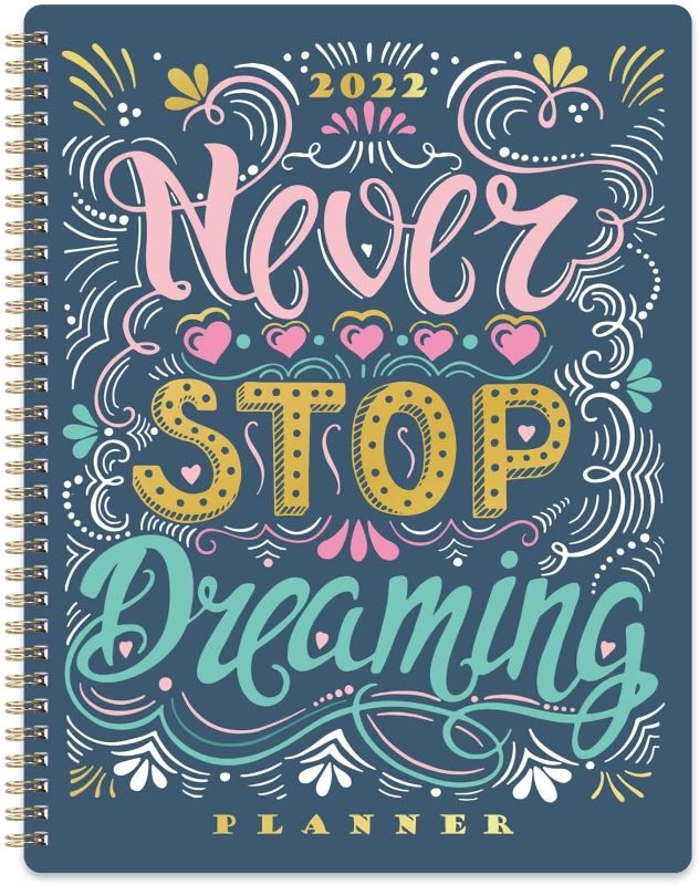 Photo 1 of 2022 Planner - 2022 Weekly Monthly Planner from Jan to Dec, 7.9" x 9.8", 2022 Planner Weekly and Monthly with Twin-Wire Binding, Thick Paper, Back Pocket, Elastic Closure, Blue(3)