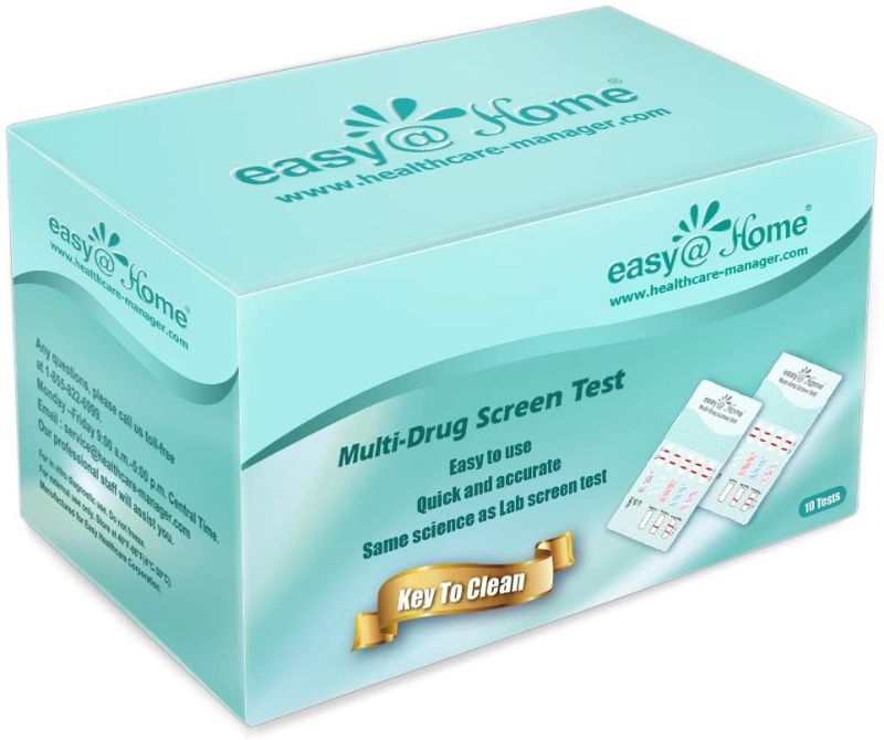 Photo 1 of Easy@Home 10 Panel Instant Drug Test Kits - Medically Approved for Testing Marijuana (THC), Opiate(OPI 2000), Cocaine(COC), AMP, BAR, BZO, MDMA, MET, MTD, PCP - #EDOAP-3104-5 Pack exp 8/22