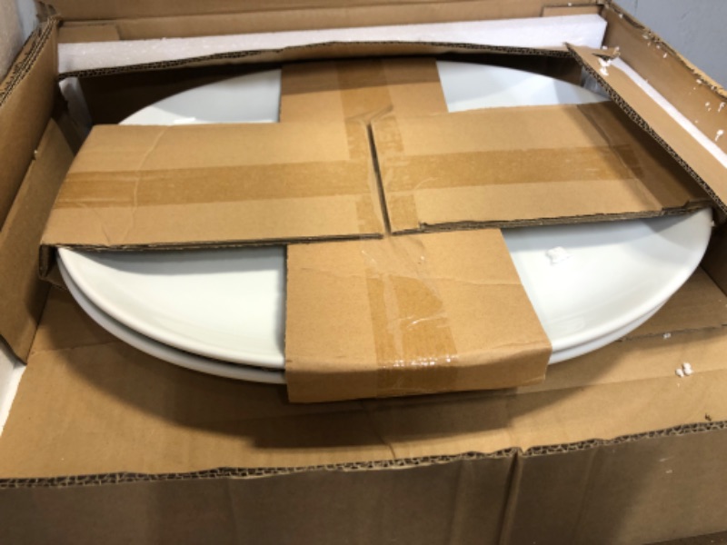 Photo 2 of 18" x 14" Porcelain Oval Serving Platter White - Threshold™ 2 pk 

