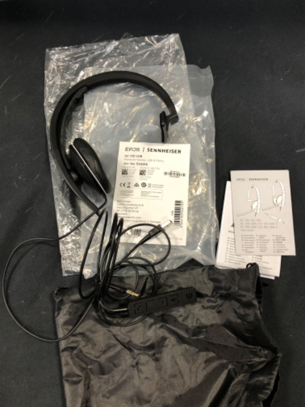 Photo 2 of Sennheiser SC 135 USB (508316) - Single-Sided (Monaural) Headset for Business Professionals | with HD Stereo Sound, Noise-Canceling Microphone, & USB Connector (Black)
