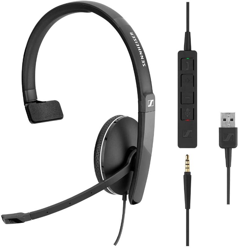 Photo 1 of Sennheiser SC 135 USB (508316) - Single-Sided (Monaural) Headset for Business Professionals | with HD Stereo Sound, Noise-Canceling Microphone, & USB Connector (Black)
