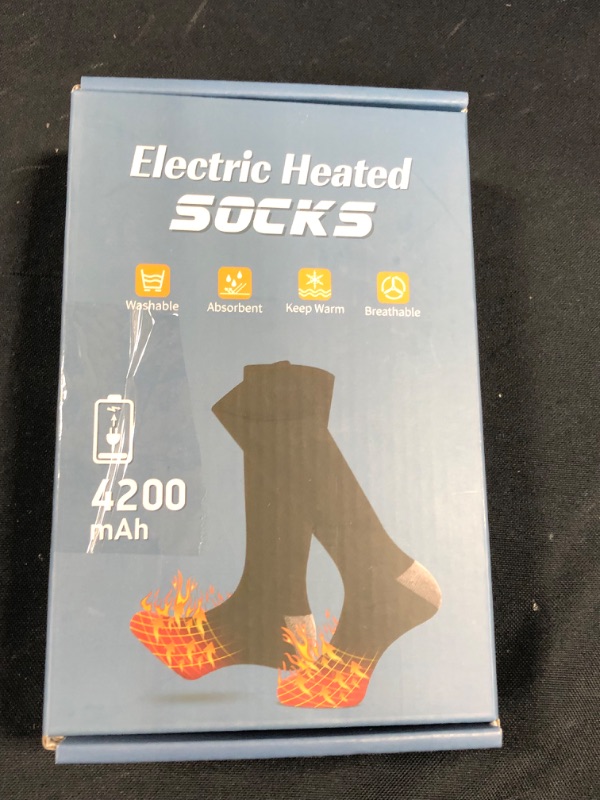 Photo 3 of Heated Socks for Men Women, 4200mAh Rechargeable Electric Heated Socks Foot Warmers 3 Heating Settings Winter Warm Thermo Sock with 2 Battery for Skiing Hiking Camping Running Fishing…
