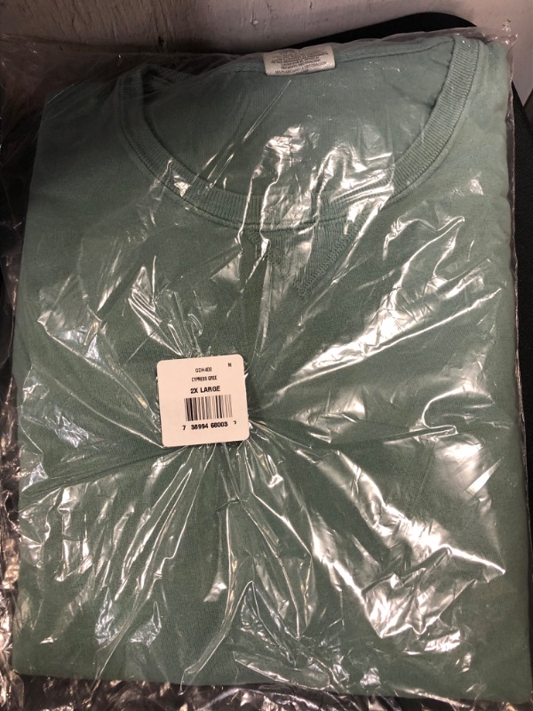 Photo 2 of Hanes Comfortwash Garment Dyed Fleece Sweatshirt Cypress Green 2XL
