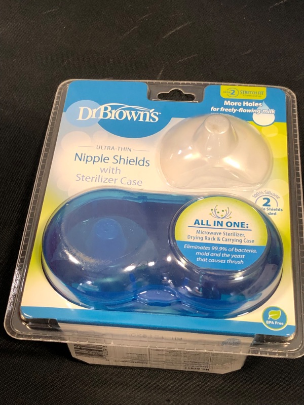 Photo 2 of Dr. Brown's Nipple Shields with Sterilizing Case for Improved Latching - 27mm And Up, Size 2 PACK OF 2 
