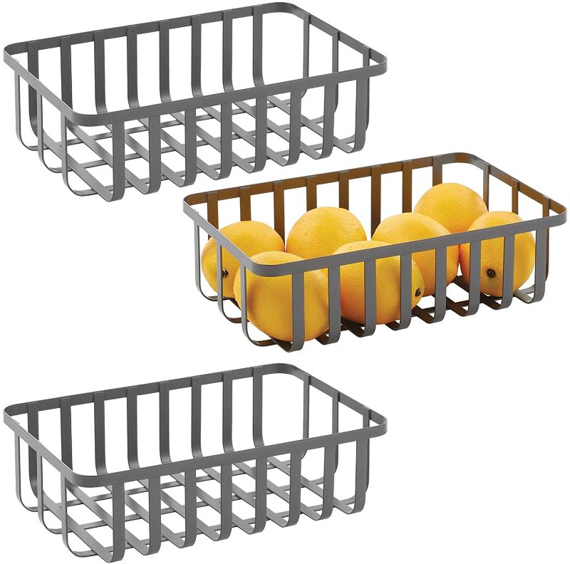 Photo 1 of 
mDesign Farmhouse Metal Kitchen Storage Organizer Basket Bin - For Kitchen Cabinets or Pantry - Store Fruit, Snacks, Cereal, Baking Supplies, Pastas,...