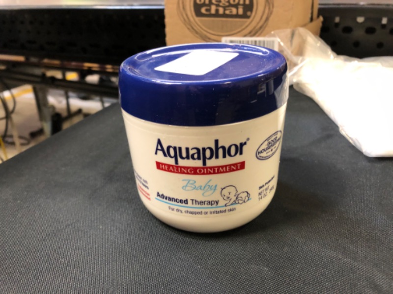 Photo 2 of Aquaphor Baby Healing Ointment Advanced Therapy Skin Protectant, Dry Skin and Diaper Rash Ointment, 14 Oz Jar -- Best Before NOV 2021