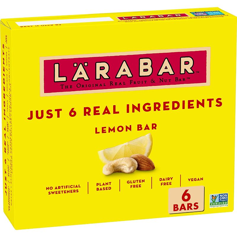 Photo 1 of Larabar Lemon Bar, Gluten Free Vegan Fruit & Nut Bar, 1.6 oz Bars, 6 ct BB 13 DEC 2021
