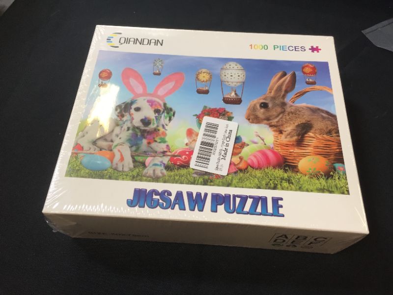 Photo 2 of Jigsaw Puzzles 1000 Pieces Cute Animals, 29.5" x 19.7" Gifts Home Decoration, Dog Cats Rabbit Dinosaur Egg Hot Air Balloon Cartoons for Kids Large Puzzle Game Toys
