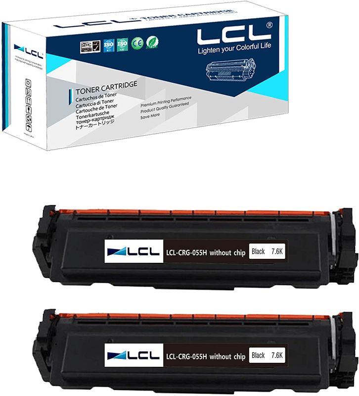 Photo 1 of LCL Compatible Toner Cartridge Replacement for Canon 055 055H CRG-055 CRG-055H 3020C001 Color imageCLASS MF740C MF741Cdw MF743Cdw MF745Cdw MF746Cdw LBP660C Printer?Black 2-Pack Without chip
