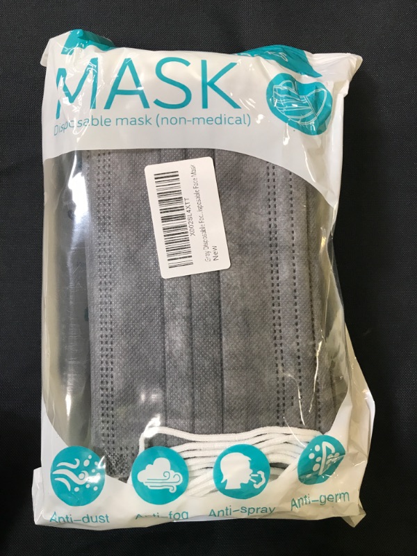 Photo 3 of (Mask Bundle) Grey Disposable Face Mask 50 Pcs Grey Face Masks 3 Ply Protection Masks, 3 Kn95 Disposable Folding Mask, & 30 Kids KF94 Masks (Yellow, Green, & Blue)