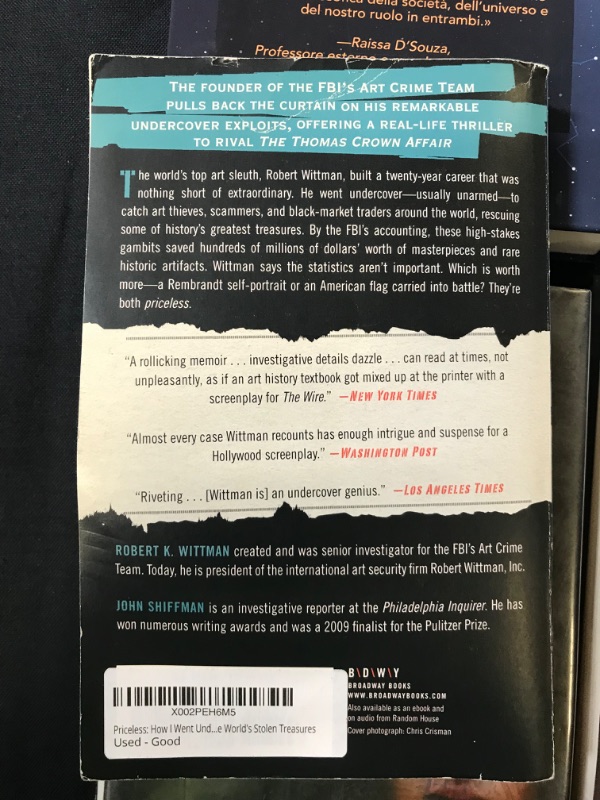 Photo 3 of (Book Bundle) The Confrontation (Warriors Legacy) Hardcover by Evan D. Heuker, Midwinterblood Hardcover by Marcus Sedgwick, Priceless: How I Went Undercover to Rescue the World's Stolen Treasures Paperback by Robert K. Wittman, & Un viaggio senza confini 