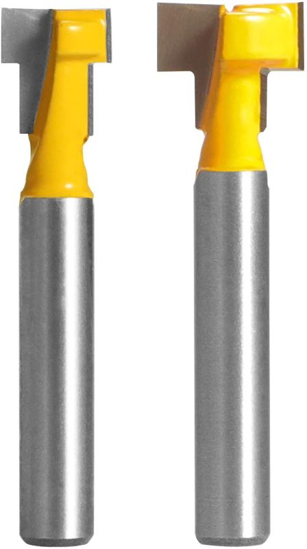 Photo 1 of 1/4 Inch Shank Keyhole Router Bit Set - 3/8 & 1/2 Inch Blade Diameter by Tooldo, 2 Count
