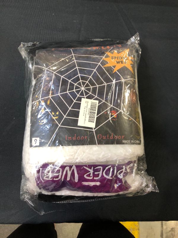 Photo 2 of 16 Ft Halloween Spider Web + 35.4" Giant Spider and Stretch Cobweb Decorations Fake Spider Triangular Huge Spider Web for Indoor Outdoor Halloween Decorations Yard Home Costumes Parties House Décor
