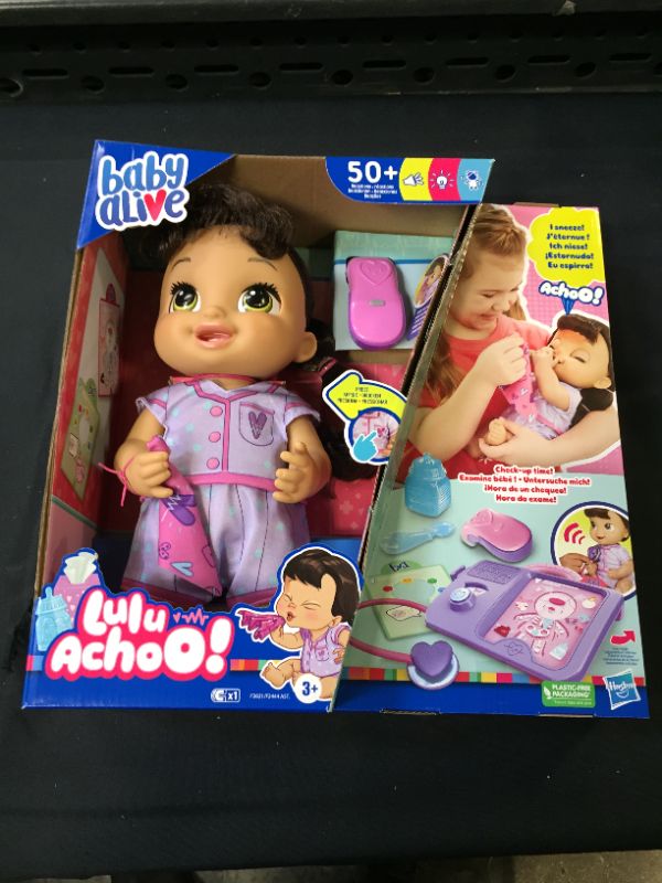 Photo 2 of Baby Alive Lulu Achoo Baby Doll - Brown Hair
