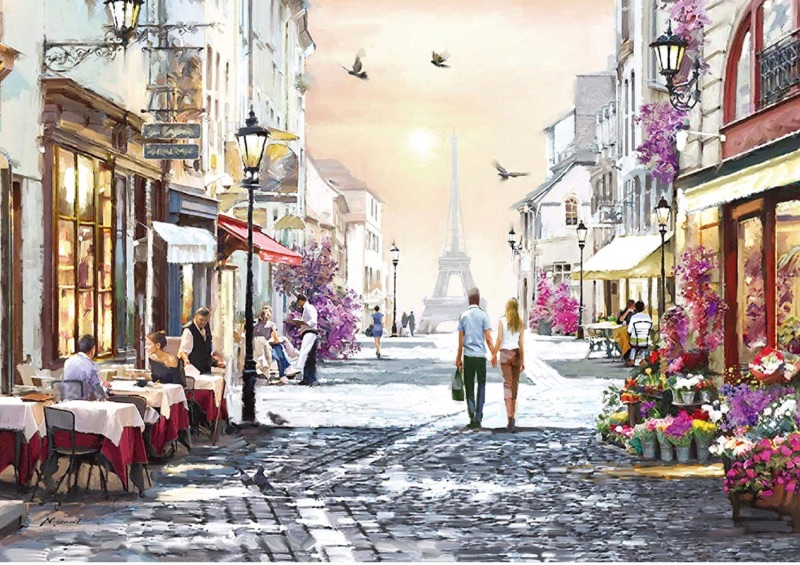 Photo 1 of 1000 Piece Puzzles for Adults- Romantic Paris- Lovers Walking- Large Size Jigsaw Puzzle Toy-Thick Sturdy Puzzles Piece Fit Together Perfectly