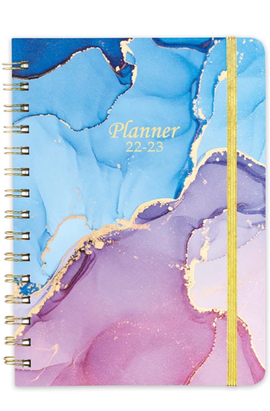 Photo 1 of 2022-2023 Planner - 2022-2023 Academic Weekly Monthly Planner with Tabs, 6.3" x 8.4", July 2022 - June 2023, Hardcover with Back Pocket + Thick Paper + Twin-Wire Binding - Pink Purple Marble. 3 Pack