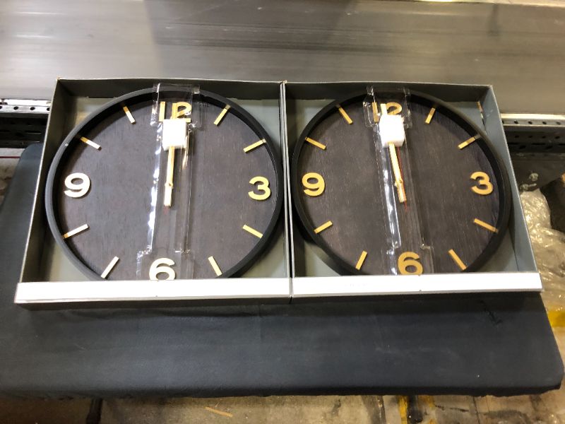 Photo 2 of 20" Wood Wall Clock Brass - Threshold™ - 2 PACK 
