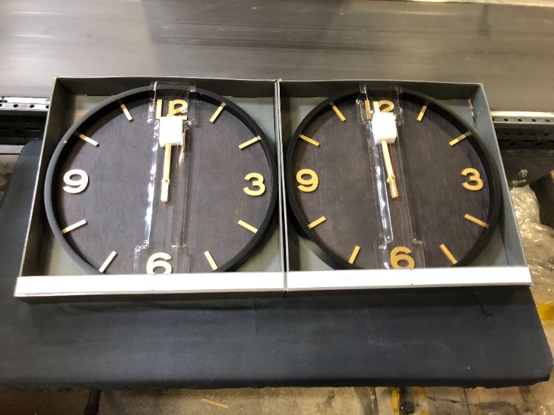 Photo 2 of 20INCH Wood Wall Clock Brass - Threshold™ - 2 PACK 
