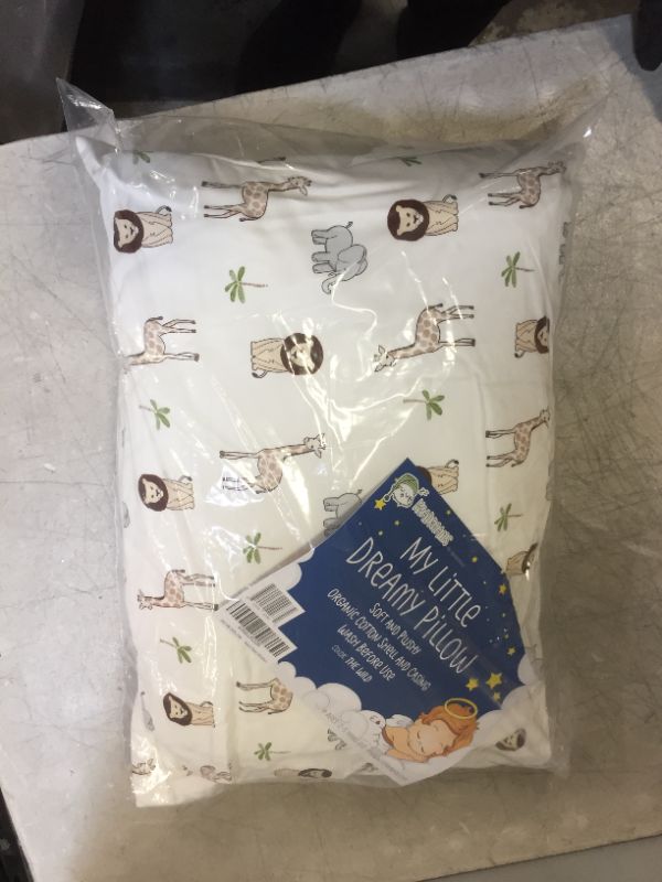 Photo 1 of Toddler Pillow with Pillowcase - 13X18 Soft Organic Cotton Toddler Pillows for Sleeping - Machine Washable - Toddlers, Kids, Child - Perfect for Travel, Toddler Cot, Bed Set (The Wild)