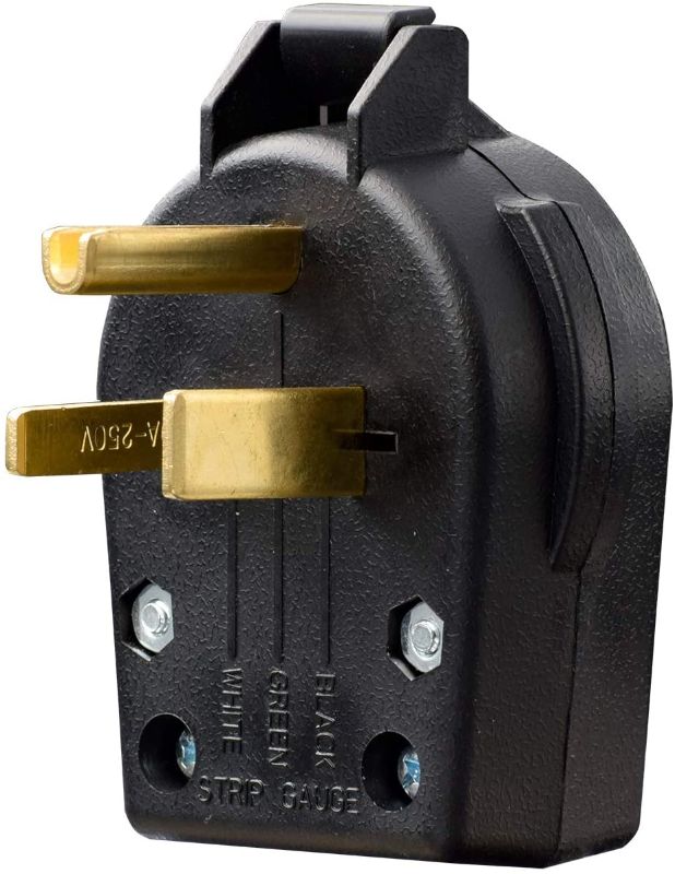 Photo 1 of AIDA NEMA 6-30P & 6-50P, 30 & 50 Amp, 250 Volt, 3-Prong Grounded Heavy Duty Angle Plug for Compressor, Ranges, Generator, Welder Replacement Plug, Industrial Grade, UL Listed, 030736