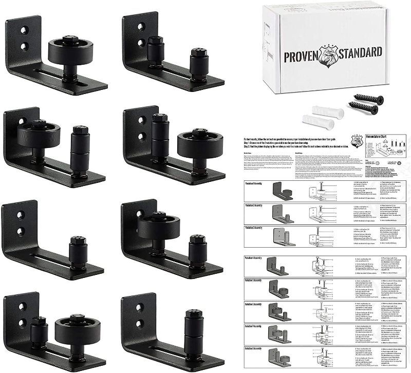 Photo 1 of \Barn Door Floor Guide Stay Roller | Floor Guides With 8 Setup Options | Flush Design | Perfect Fit for ALL Barn Doors | Bottom Bracket Sits Flat On Ground | One Adjustable Wall Guide per unit ordered