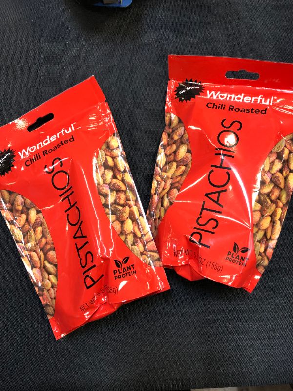 Photo 2 of Wonderful Pistachios, No Shells, Chili Roasted Nuts, 5.5 Ounce Resealable Pouch 2 pack 
