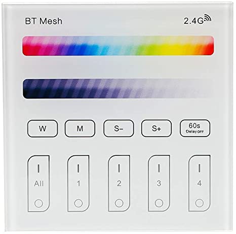 Photo 1 of Bluetooth Mesh Touch Panel Controller, Wireless 2.4G RF AC (100-240V) Smart Led Controller Panel Smart Dimmable Light Controller Devices for RGBWC Recessed Downlight, LED Bulb