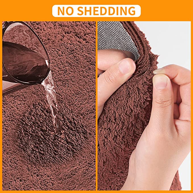 Photo 1 of Bathroom Rug Mat, Ultra Soft and Water Absorbent Bath Rug, Bath Carpet, Machine Wash/Dry, for Tub, Shower, and Bath Room (Brown) 24"L x 16"W