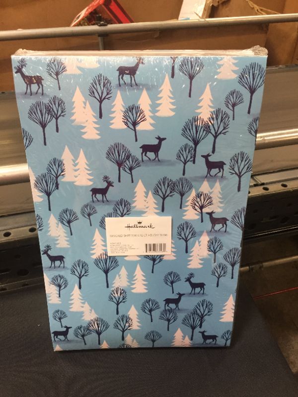 Photo 2 of Hallmark Christmas Design Shirt Boxes, Snowy Blue (12-Pack) Snowflakes, Stripes, Sweater Pattern, Reindeer