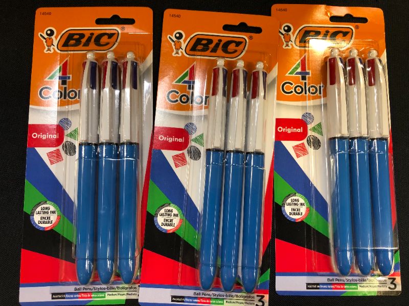 Photo 3 of BIC 4-Color Ball Pen, Medium Point (1.0mm), Assorted Ink, 9-Count