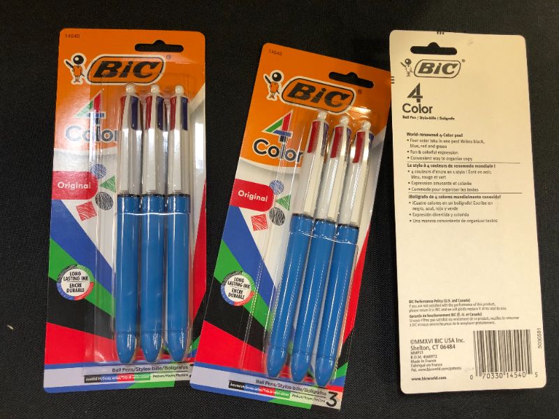 Photo 2 of BIC 4-Color Ball Pen, Medium Point (1.0mm), Assorted Ink, 9-Count