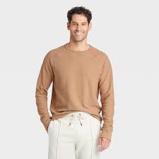 Photo 1 of Men's Long Sleeve Textured T-Shirt - Goodfellow & Co Brown Size - XXL