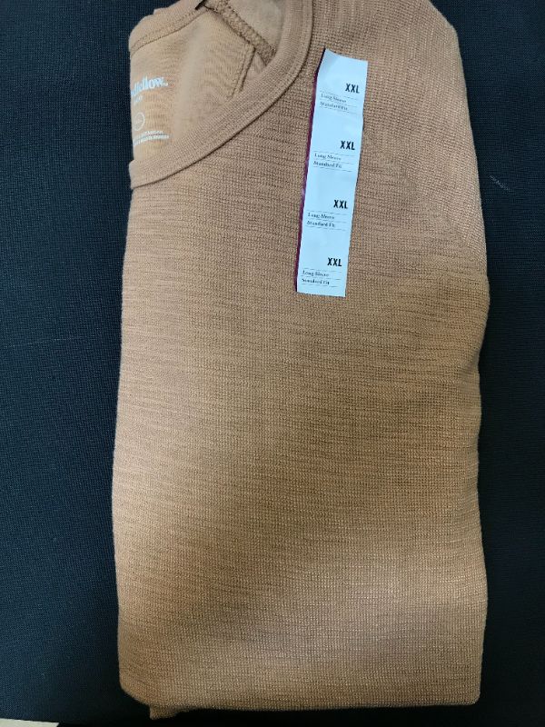 Photo 3 of Men's Long Sleeve Textured T-Shirt - Goodfellow & Co Brown Size - XXL