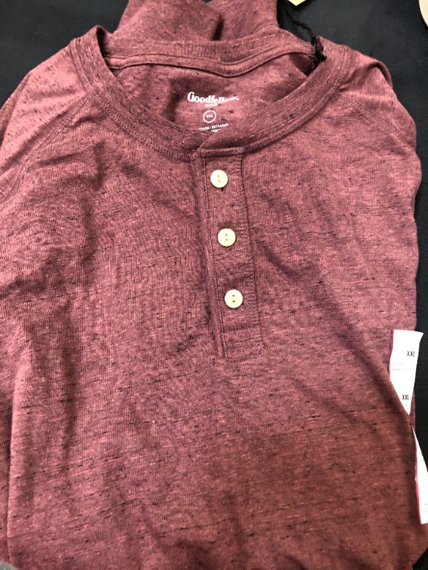 Photo 3 of Men's Long Sleeve Henley Shirt - Goodfellow & Co Red XXL