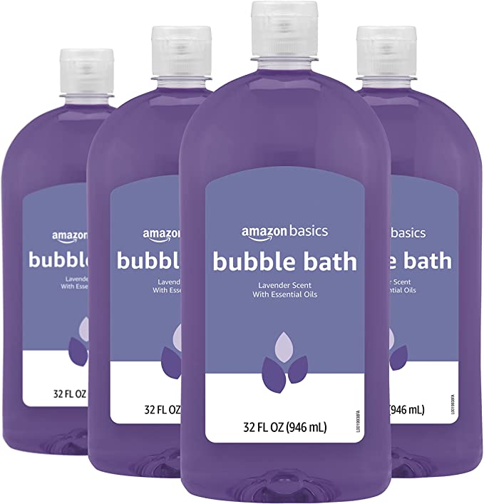 Photo 1 of Amazon Basics Bubble Bath, Lavender Scent, 32 Fluid Ounces, 4-Pack (Previously Solimo)