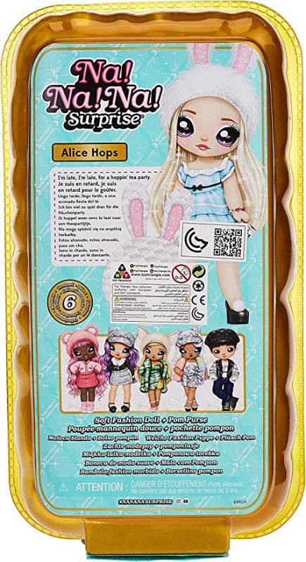 Photo 1 of Na! Na! Na! Surprise Glam Series Alice Hops Fashion Doll and Metallic Rabbit Purse, Blonde Hair, Shiny Blue Dress, Bunny Ears Hat & Accessories, 2-in-1 Kids Gift, Toy for Girls Ages 5 6 7 8+ Years