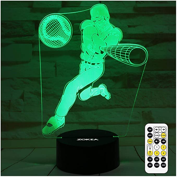 Photo 1 of ZOKEA Baseball Gifts for Boys Men Baseball Lamp Bedroom Baseball Decor with 7 Colors Changing Touch & Remote Control 3D Baseball Night Light Kids Christmas Birthday Gifts