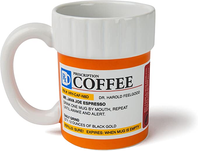 Photo 1 of BigMouth Inc. The Prescription Coffee Mug – Hilarious 12 oz Ceramic Coffee Cup in the Shape of a Pill Bottle – Perfect for Home or Office, Makes a Great Gift