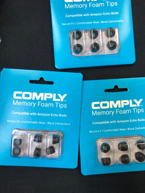 Photo 3 of Comply Memory Foam Tips – for Use with Amazon Echo Buds (Large, 3 Pairs) ---9 counts