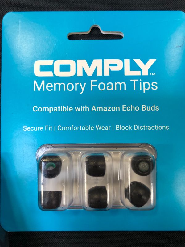 Photo 2 of Comply Memory Foam Tips – for Use with Amazon Echo Buds (Large, 3 Pairs) ---9 counts