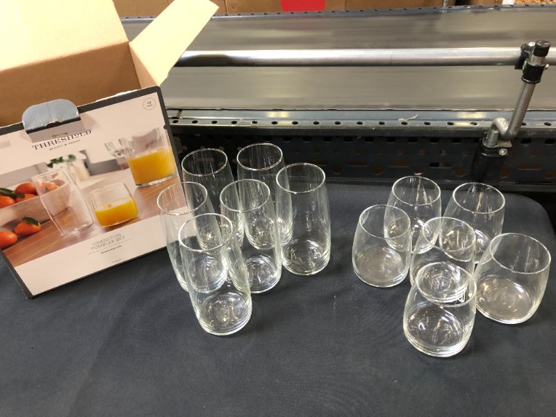 Photo 2 of 12pc Glass Cranston Double Old Fashion and Cooler Glasses Set - Threshold