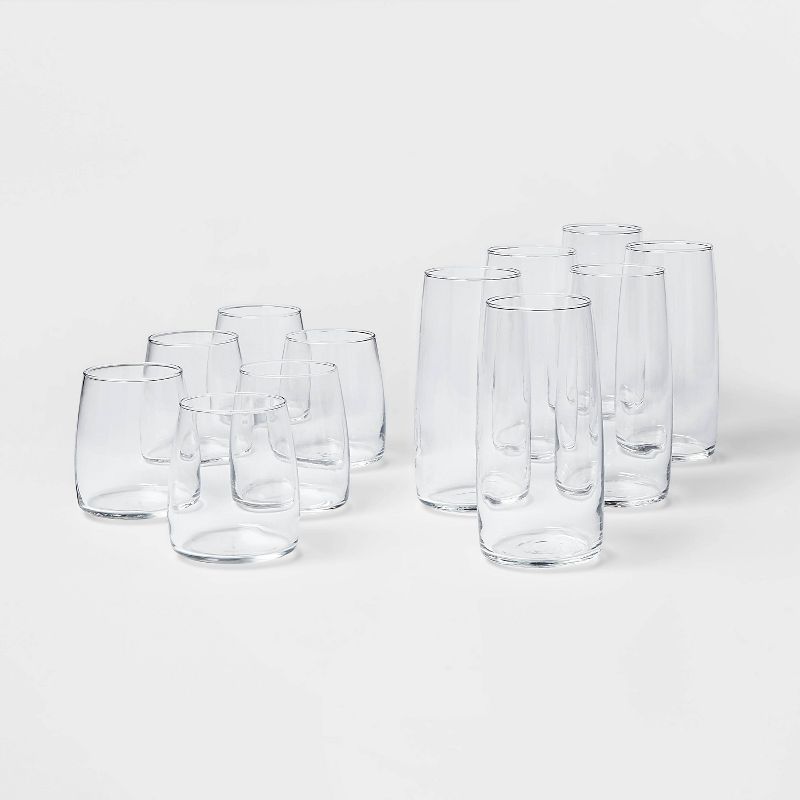 Photo 1 of 12pc Glass Cranston Double Old Fashion and Cooler Glasses Set - Threshold