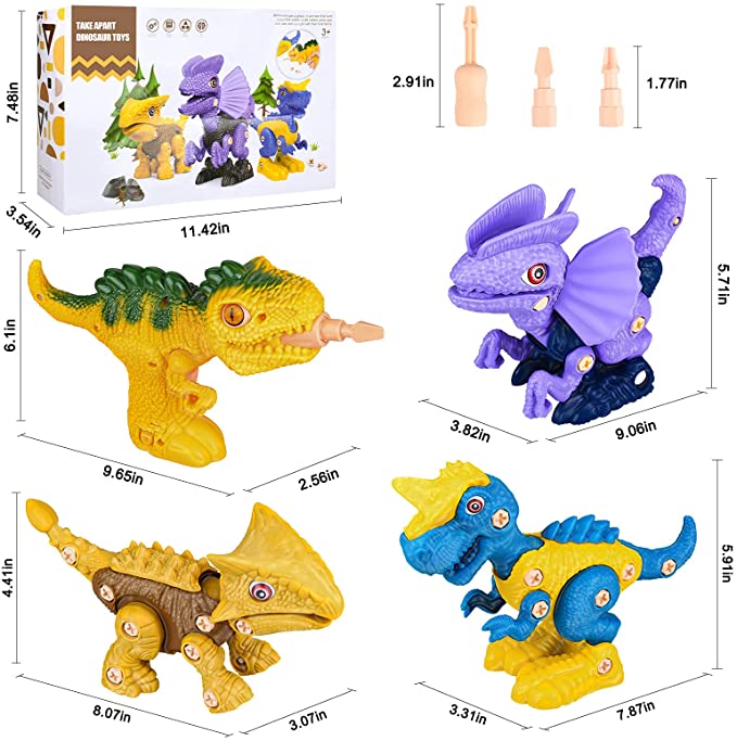 Photo 1 of Auney Take Apart Dinosaur Toys for Kids, Dino Building Toy Set with Electric Drill, Engineering Play Kit for Boys and Girls
