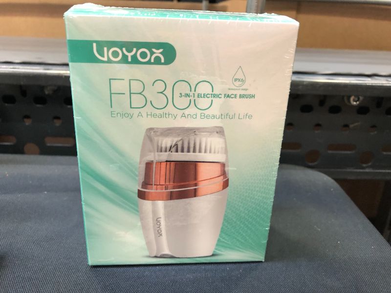 Photo 2 of VOYOR Facial Cleansing Brush Rechargeable Sonic Face Brush Waterproof Face Cleansing Brush 3-in-1 Set for Deep Skin Cleaning, Gentle Exfoliating and Blackhead Removing FB300